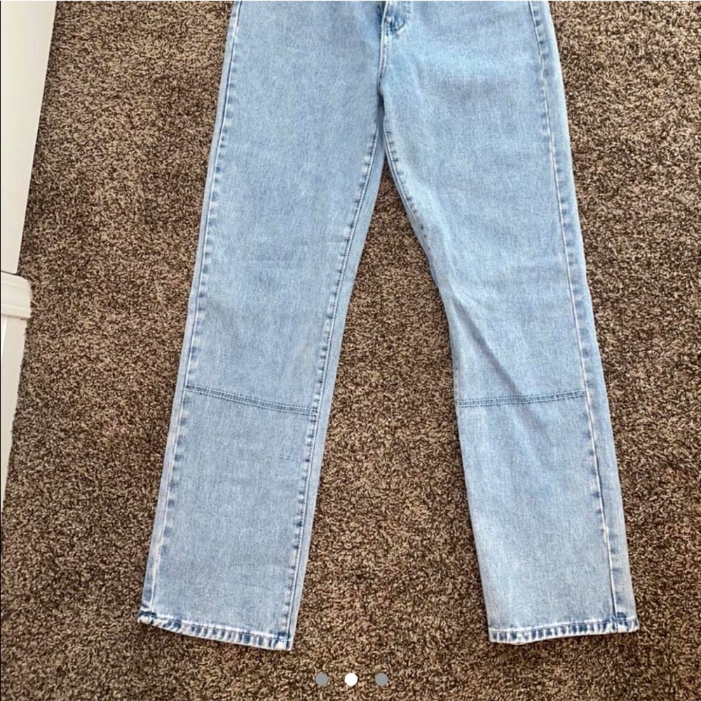 straight legged jeans